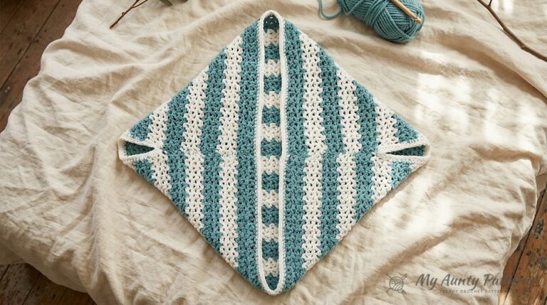 Beginner Crochet Cocoon Cardigan Pattern Free: Striped V-Stitch Shrug (XS to 5XL)
