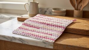 Easy Textures Striped Cotton Crochet Dishcloth Pattern Free: Scrubbing Treble-Rib Washcloth