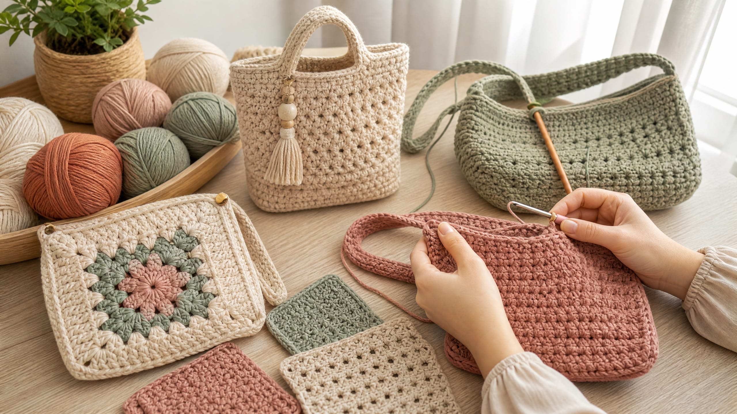 Modern Cotton Market Tote Bag Crochet Pattern