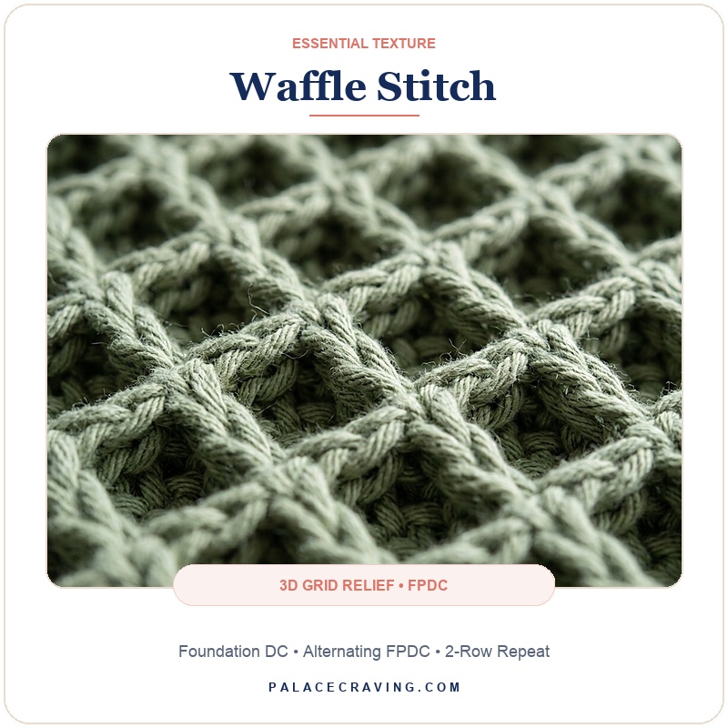 3D Textured Waffle Weave Crochet Throw Blanket Pattern