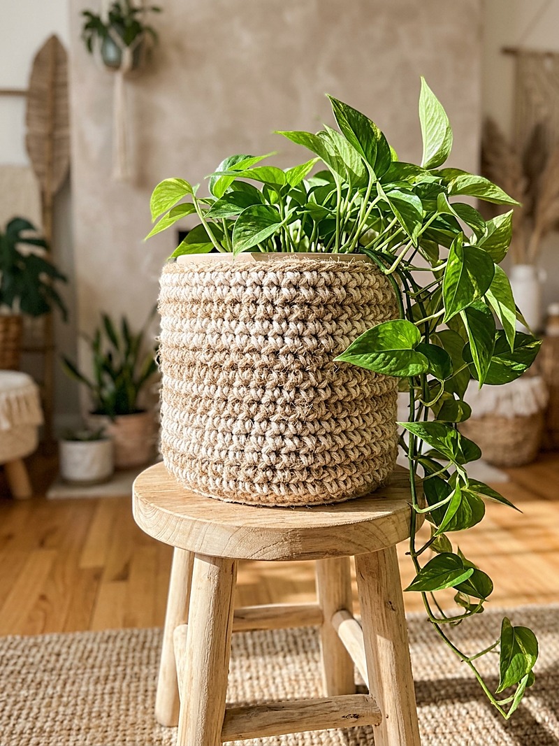 Chunky Rope Storage Basket & Plant Holder Pattern